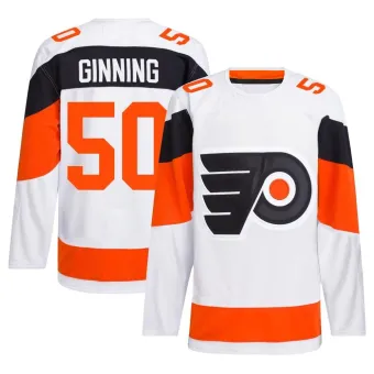 Men's Adam Ginning Philadelphia Flyers 2024 Stadium Series Primegreen Jersey - White Authentic