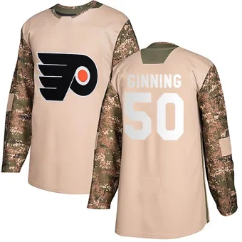 Men's Adam Ginning Philadelphia Flyers Veterans Day Practice Jersey - Camo Authentic