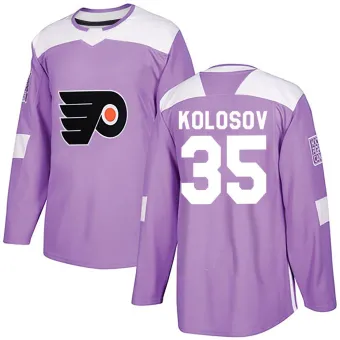 Men's Aleksei Kolosov Philadelphia Flyers Fights Cancer Practice Jersey - Purple Authentic