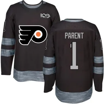 Men's Bernie Parent Philadelphia Flyers 1917-2017 100th Anniversary Jersey - Black Authentic