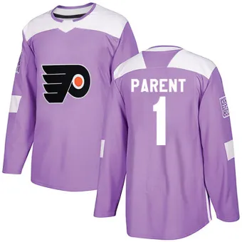 Men's Bernie Parent Philadelphia Flyers Fights Cancer Practice Jersey - Purple Authentic