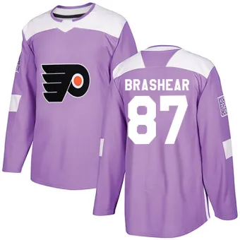 Men's Donald Brashear Philadelphia Flyers Fights Cancer Practice Jersey - Purple Authentic