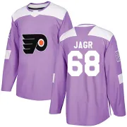 Men's Jaromir Jagr Philadelphia Flyers Fights Cancer Practice Jersey - Purple Authentic