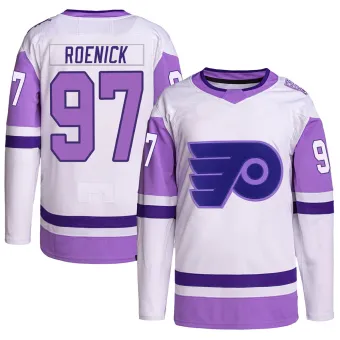 Men's Jeremy Roenick Philadelphia Flyers Hockey Fights Cancer Primegreen Jersey - White/Purple Authentic