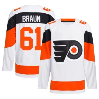 Men's Justin Braun Philadelphia Flyers 2024 Stadium Series Primegreen Jersey - White Authentic