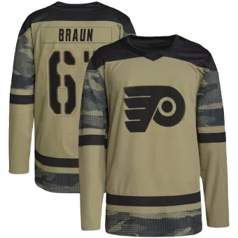 Men's Justin Braun Philadelphia Flyers Military Appreciation Practice Jersey - Camo Authentic