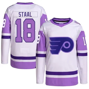 Men's Marc Staal Philadelphia Flyers Hockey Fights Cancer Primegreen Jersey - White/Purple Authentic