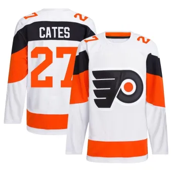 Men's Noah Cates Philadelphia Flyers 2024 Stadium Series Primegreen Jersey - White Authentic