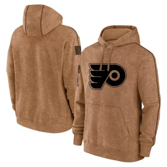 Men's Philadelphia Flyers 2023 Salute to Service Club Pullover Hoodie - Brown