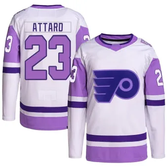 Men's Ronnie Attard Philadelphia Flyers Hockey Fights Cancer Primegreen Jersey - White/Purple Authentic