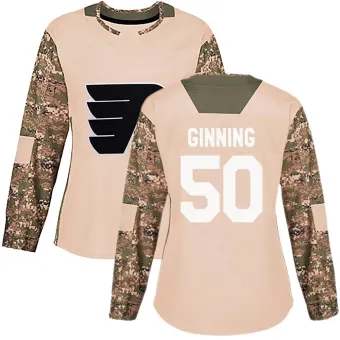 Women's Adam Ginning Philadelphia Flyers Veterans Day Practice Jersey - Camo Authentic