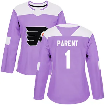 Women's Bernie Parent Philadelphia Flyers Fights Cancer Practice Jersey - Purple Authentic