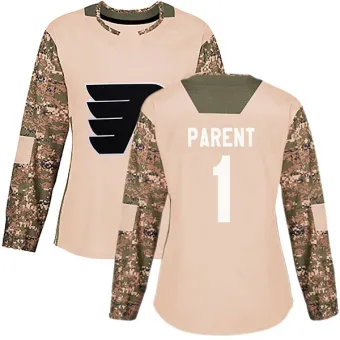 Women's Bernie Parent Philadelphia Flyers Veterans Day Practice Jersey - Camo Authentic