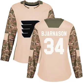 Women's Carson Bjarnason Philadelphia Flyers Veterans Day Practice Jersey - Camo Authentic