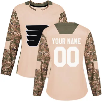 Women's Custom Philadelphia Flyers Veterans Day Practice Jersey - Camo Authentic