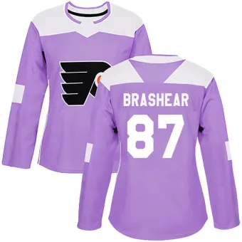 Women's Donald Brashear Philadelphia Flyers Fights Cancer Practice Jersey - Purple Authentic