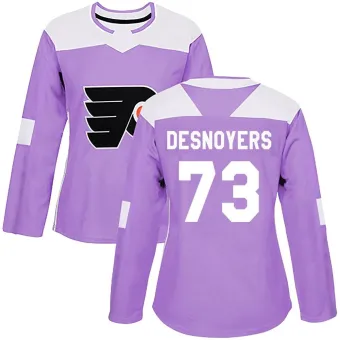 Women's Elliot Desnoyers Philadelphia Flyers Fights Cancer Practice Jersey - Purple Authentic