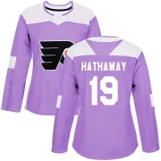 Women's Garnet Hathaway Philadelphia Flyers Fights Cancer Practice Jersey - Purple Authentic