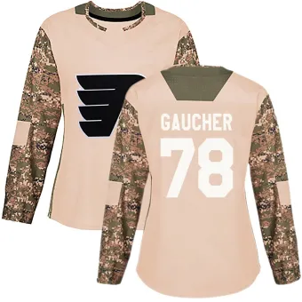 Women's Jacob Gaucher Philadelphia Flyers Veterans Day Practice Jersey - Camo Authentic