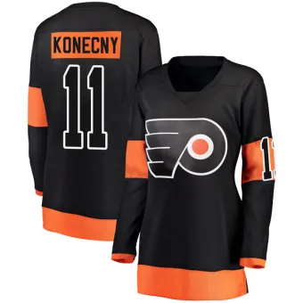 Women's Travis Konecny Philadelphia Flyers Alternate Jersey - Black Breakaway