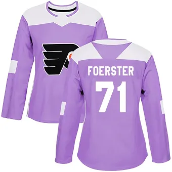 Women's Tyson Foerster Philadelphia Flyers Fights Cancer Practice Jersey - Purple Authentic