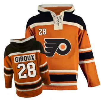 Youth Claude Giroux Philadelphia Flyers Old Time Hockey Sawyer Hooded Sweatshirt - Orange Authentic