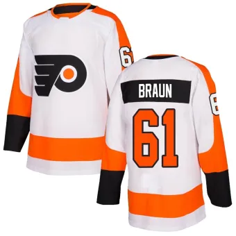 Youth Justin Braun Philadelphia Flyers Jersey - White Authentic