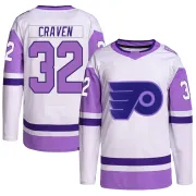 Youth Murray Craven Philadelphia Flyers Hockey Fights Cancer Primegreen Jersey - White/Purple Authentic