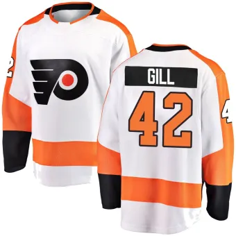 Youth Spencer Gill Philadelphia Flyers Away Jersey - White Breakaway