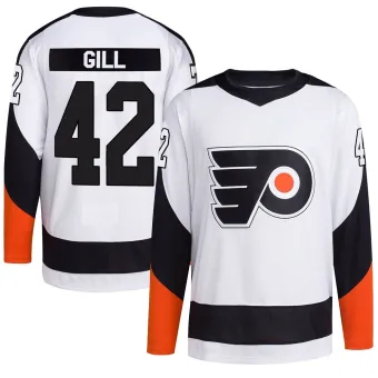 Youth Spencer Gill Philadelphia Flyers Reverse Retro 2.0 Jersey - White Authentic