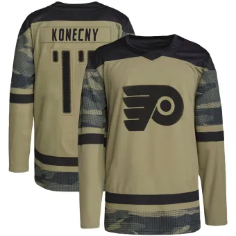 Youth Travis Konecny Philadelphia Flyers Military Appreciation Practice Jersey - Camo Authentic